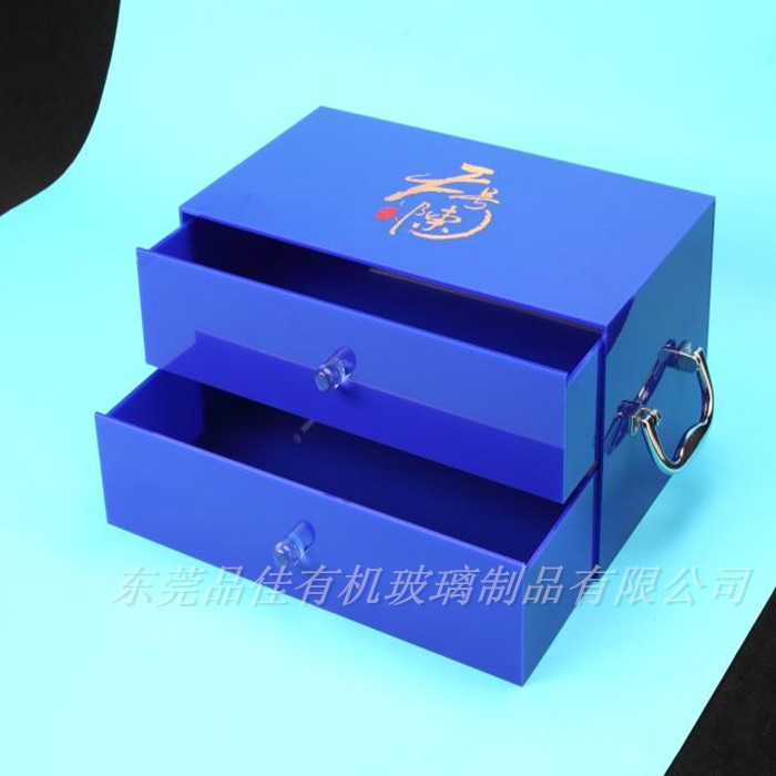 東莞有機玻璃盒子&nbsp;彩色亞克力盒子&nbsp;兩層亞克力珠寶首飾收納盒